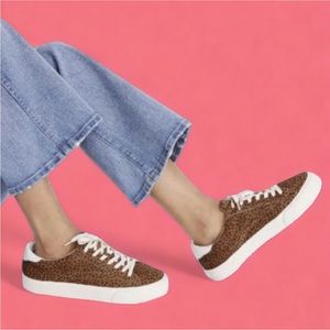 Madewell Sidewalk Low-Top Sneakers AA176 In Dotted Genuine Calf Hair, Size 9